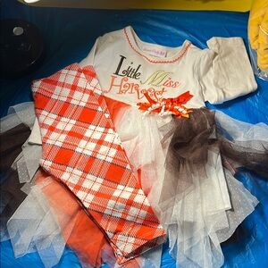 Little Miss Harvest outfit White and Orange